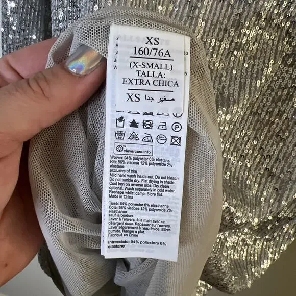 ALLSAINTS Juela Sequin Long Sleeve Mini Dress